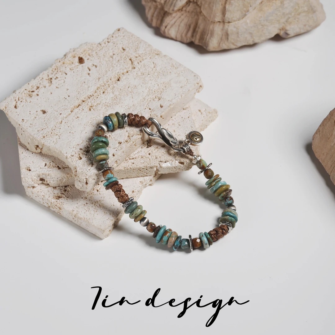 925银手链 7in【青森】原创小众设计复古手作编织个性情侣s925手链