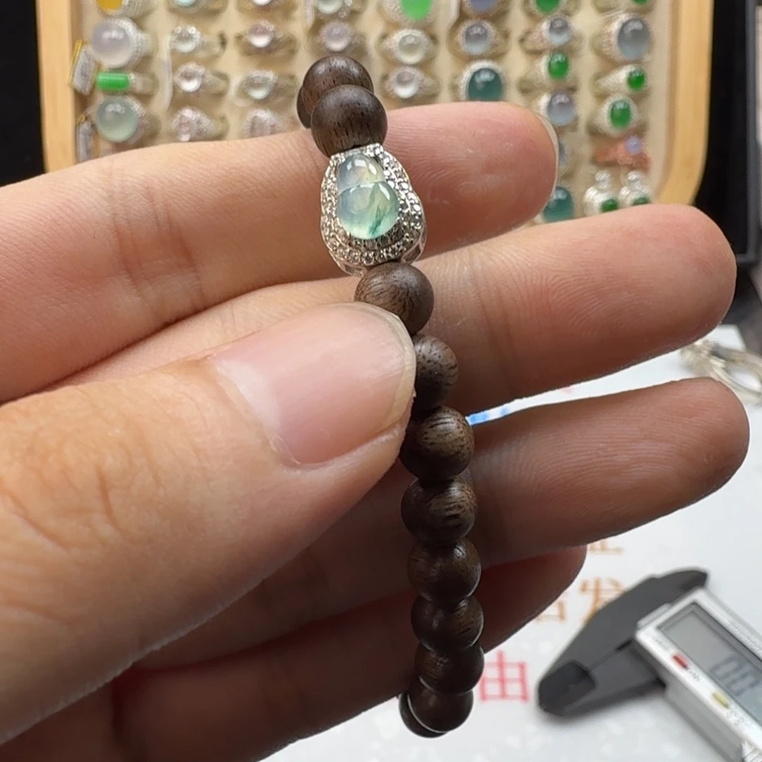 翡翠银S925镶嵌戒指天然缅甸翡翠A货