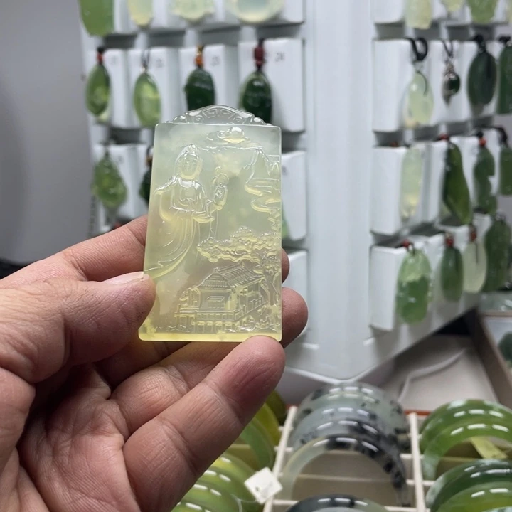 蛇纹石玉合金颈饰