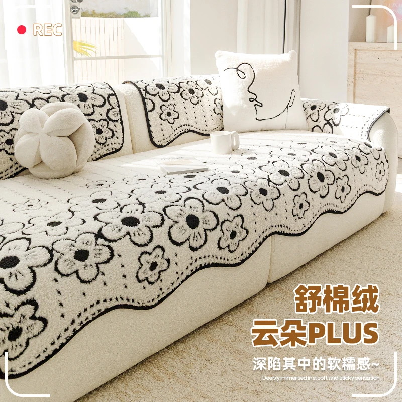沙发垫秋冬毛绒2025款最新款防滑垫高端大气上档次轻奢皮沙发坐垫
