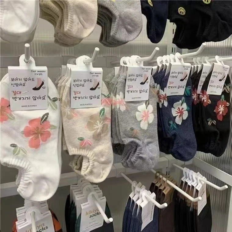 西藏包邮现货春薄棉女短袜甜美花朵低帮浅口成人袜吸汗透气韩国袜