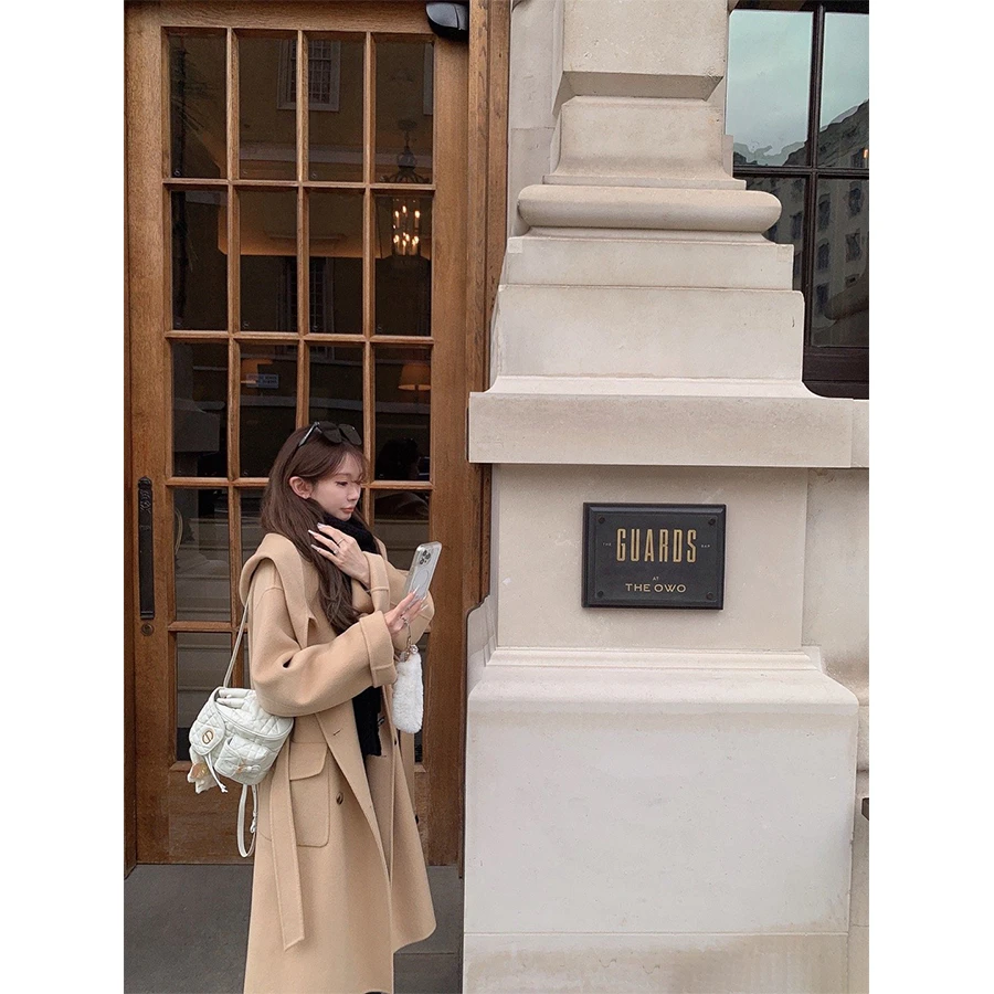 金蘑菇菇 温莎 High-Line lp经典连帽羊绒大衣 / 10羊绒