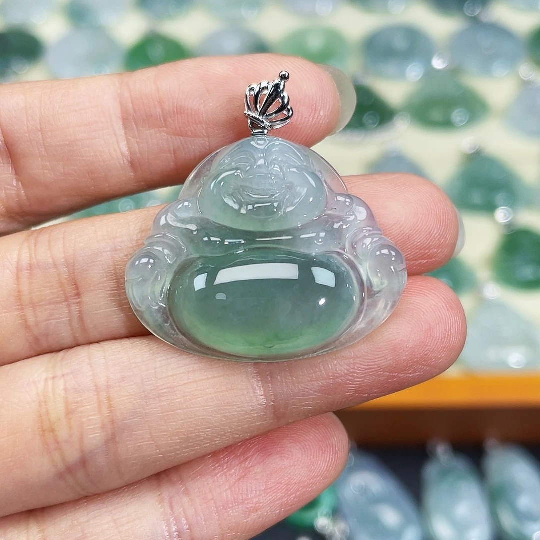 翡翠颈饰18K金镶嵌吊坠