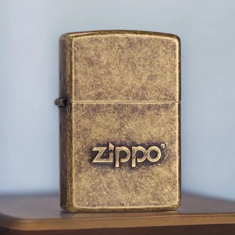 zippo正品打火机/美版仿古铜冲压Zippo商标TC9901QT【阿明】