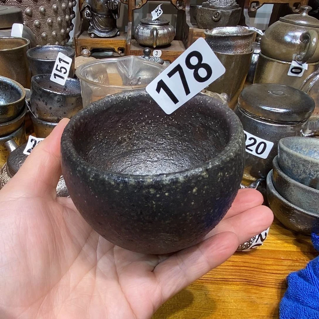 高温柴烧陶泥压手杯