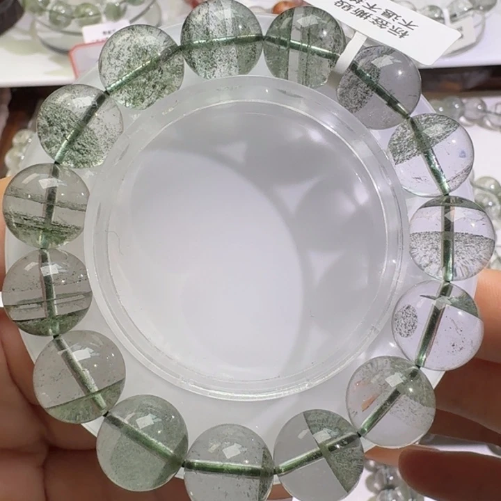 水晶未镶嵌手链巴西绿幽灵13.6mm