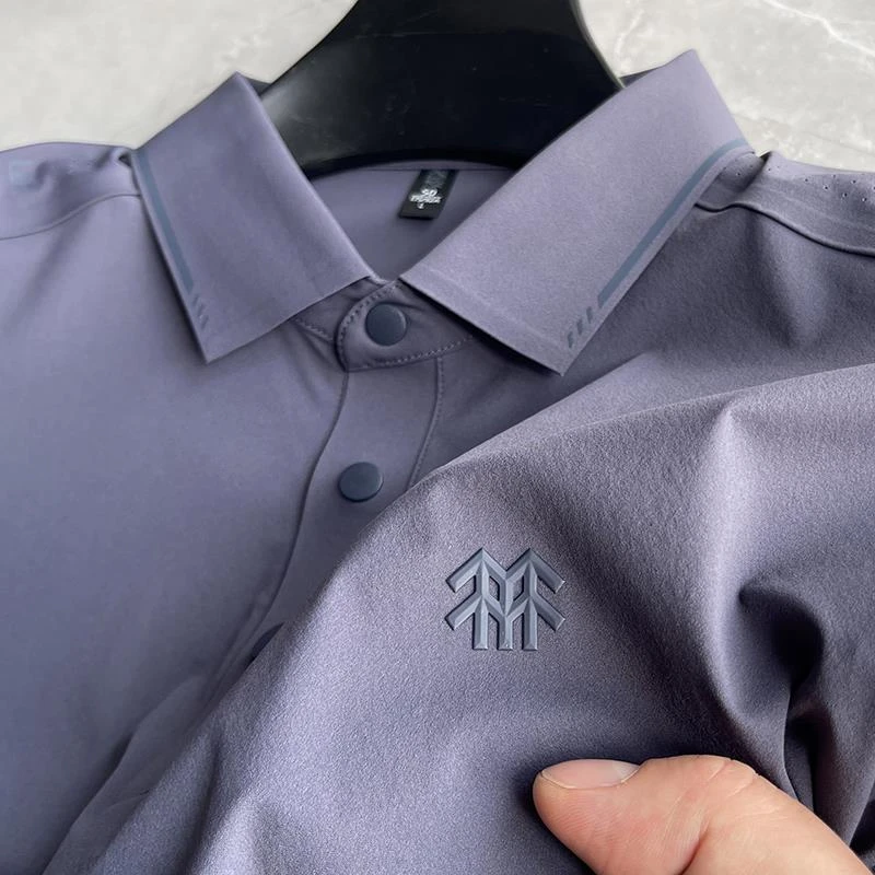 高端面料~无痕速干短袖t恤男2025新款夏季宽松休闲翻领男士polo衫