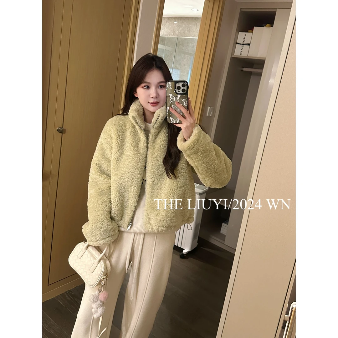 【LIUYI】抹茶~冬季毛毛立领外套412173