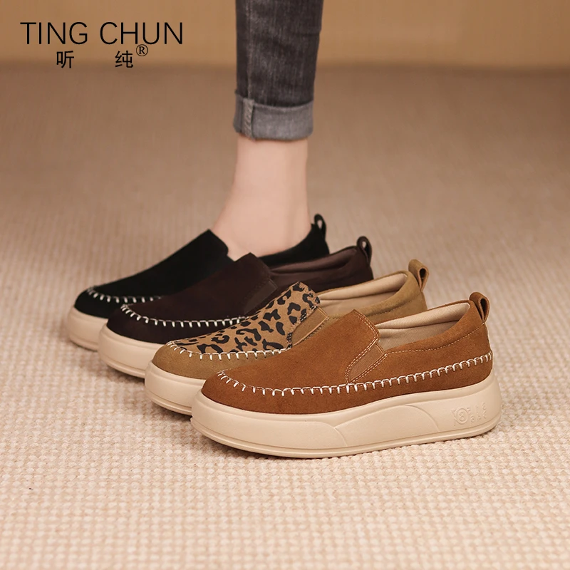 18209秋季2025新款复古休闲鞋百搭软底复古一脚蹬女鞋真皮单鞋