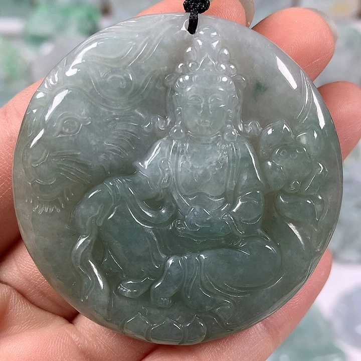 翡翠未镶嵌颈饰文殊菩萨福利