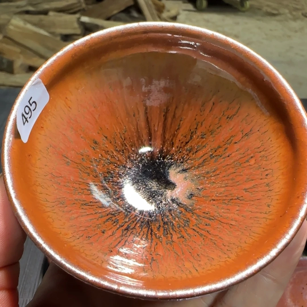 柴烧建盏茶盏茶杯495