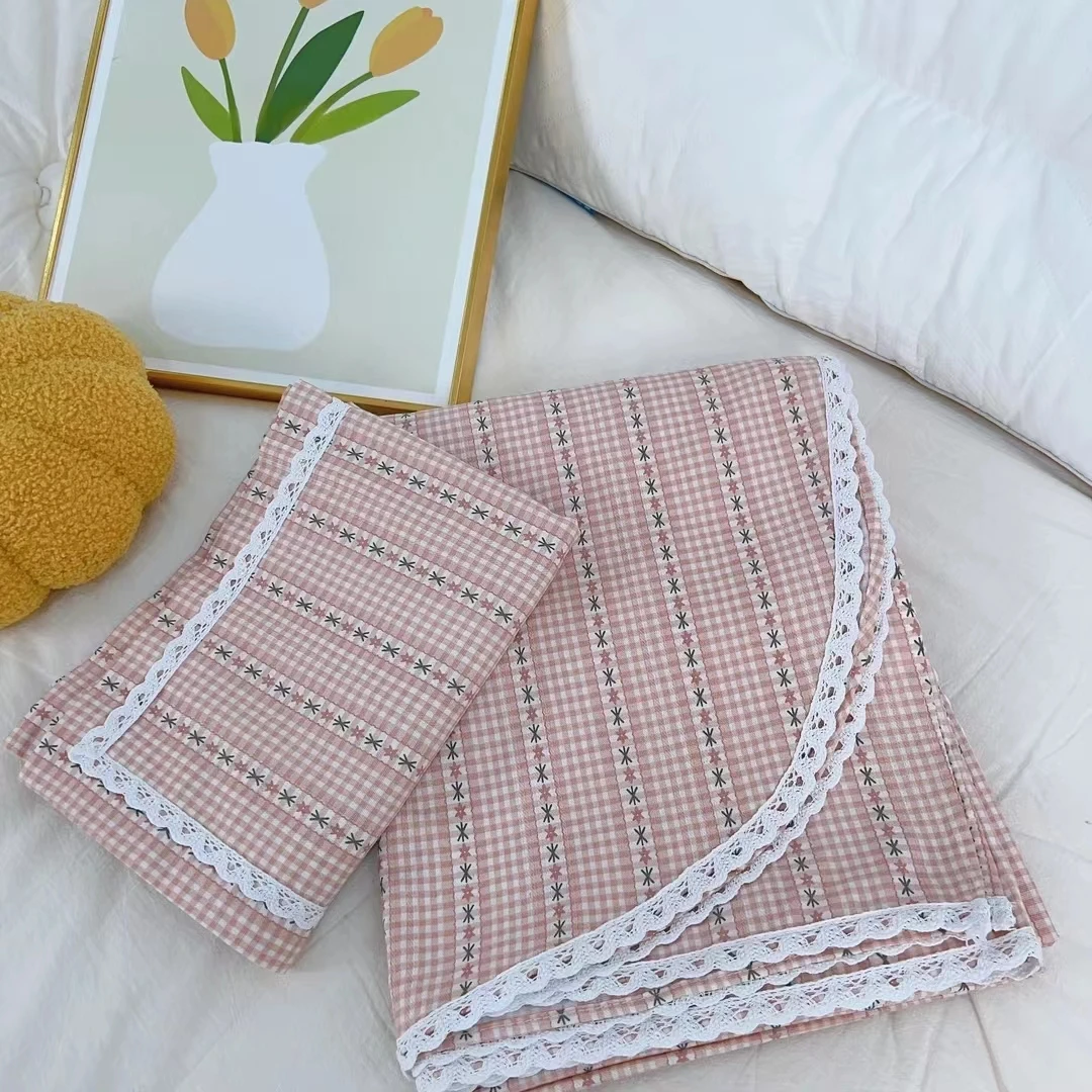 三枚缎卡【三件套 床单+枕套】<田园粉>  2.3X2.4m<±5cm>双人