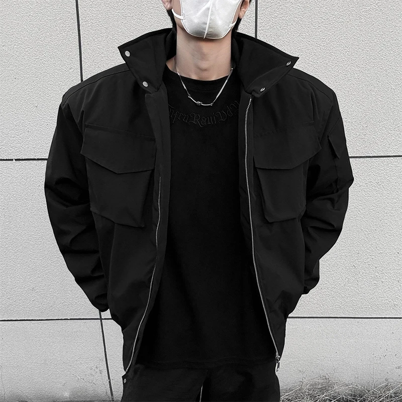 美式复古轻骑兵棉服男款冬季加厚飞行员夹克外套oversize工装棉衣