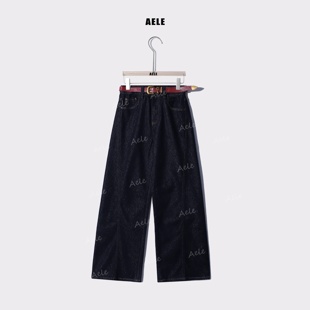 AELE【若隐若现】复古高级感显瘦简约宽松直筒牛仔裤 K853 2988 AD