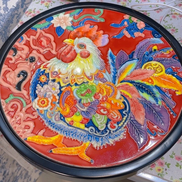 木瓷板画艺术作品托盘