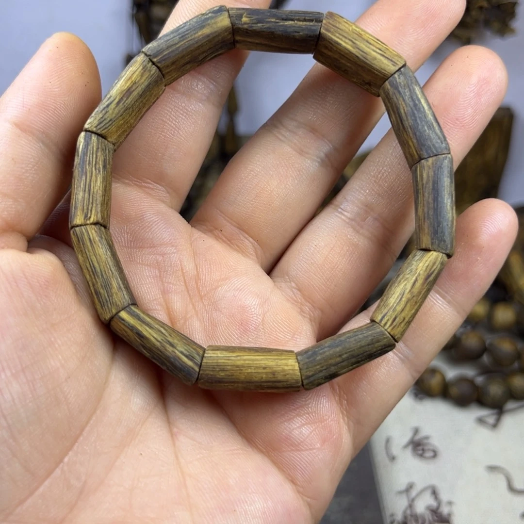 沉香沉香碎屑金沙叶九九沉手镯珠