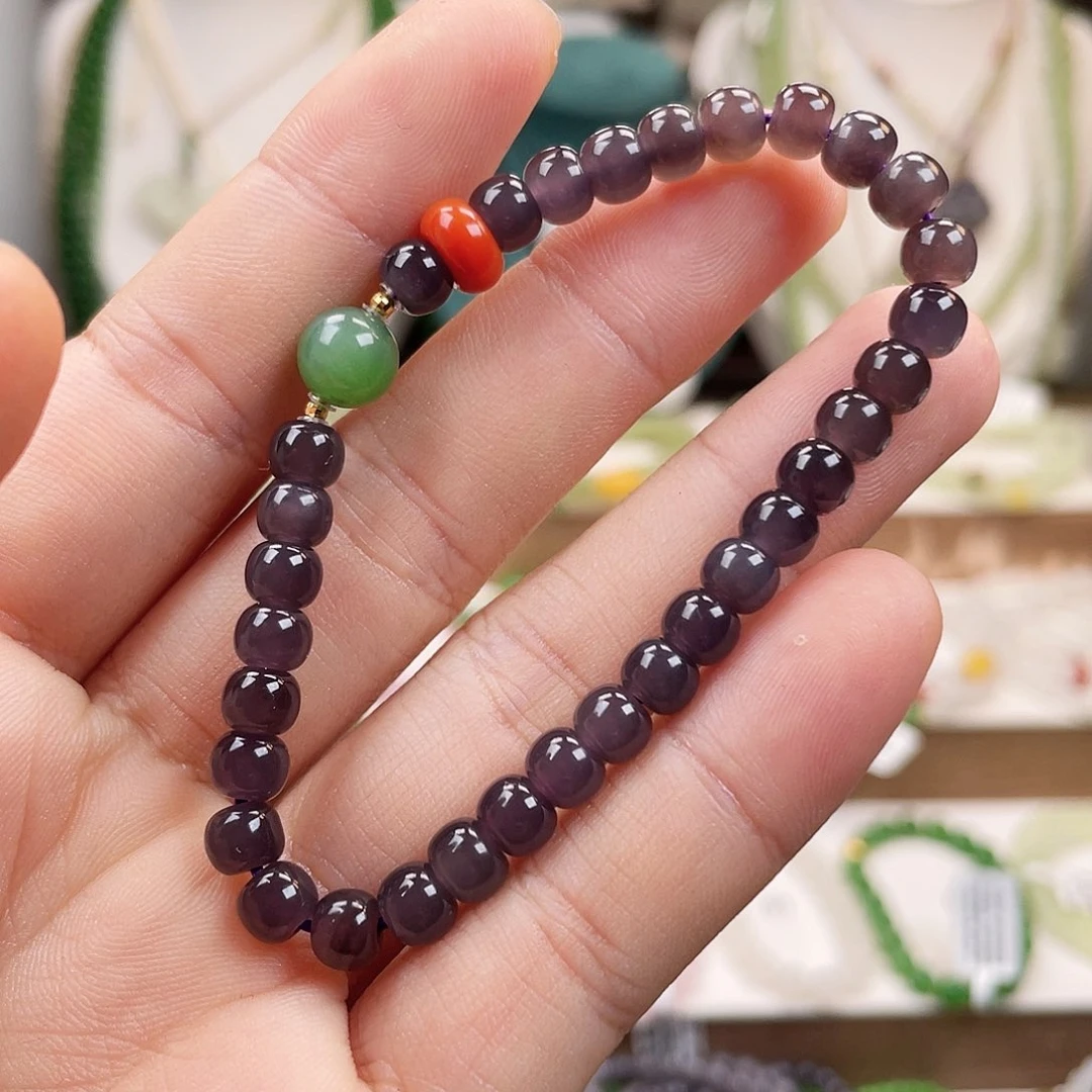 18K金镶嵌手链和田玉6