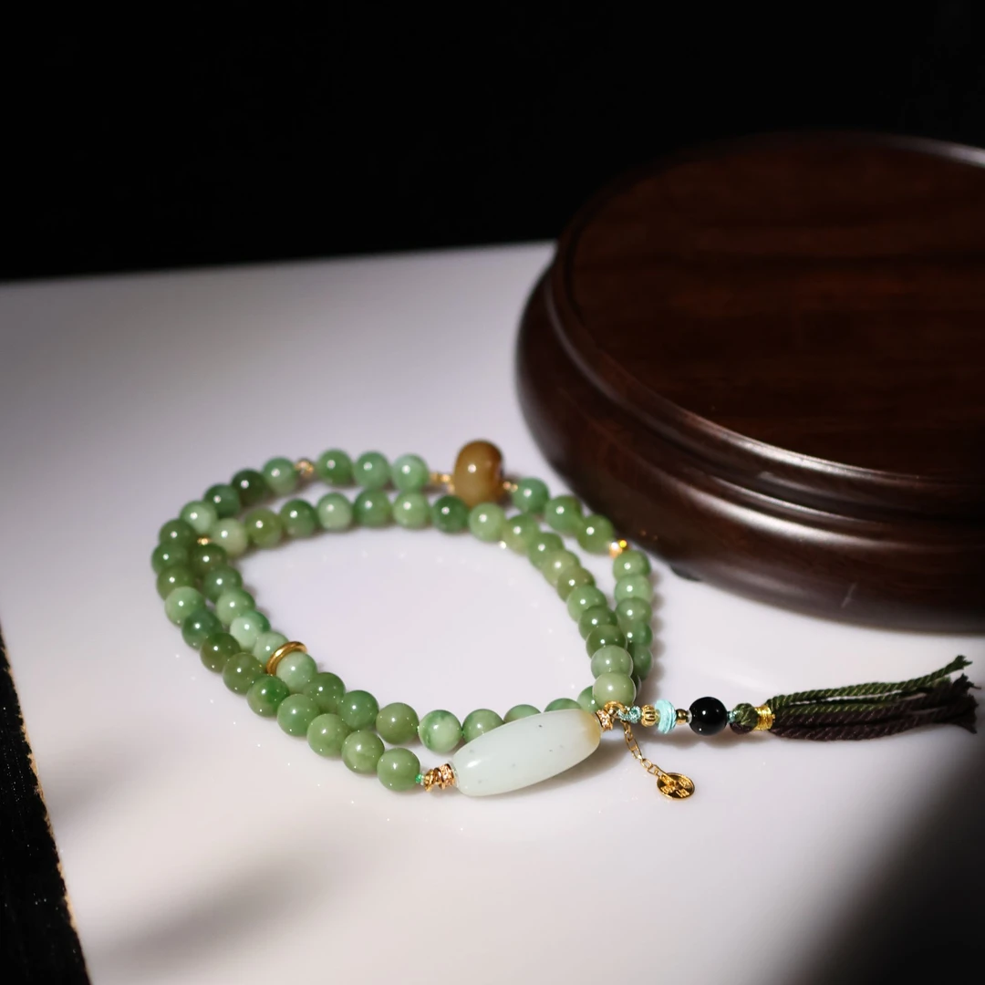 【碎月】和田玉*手链*18k金镶嵌