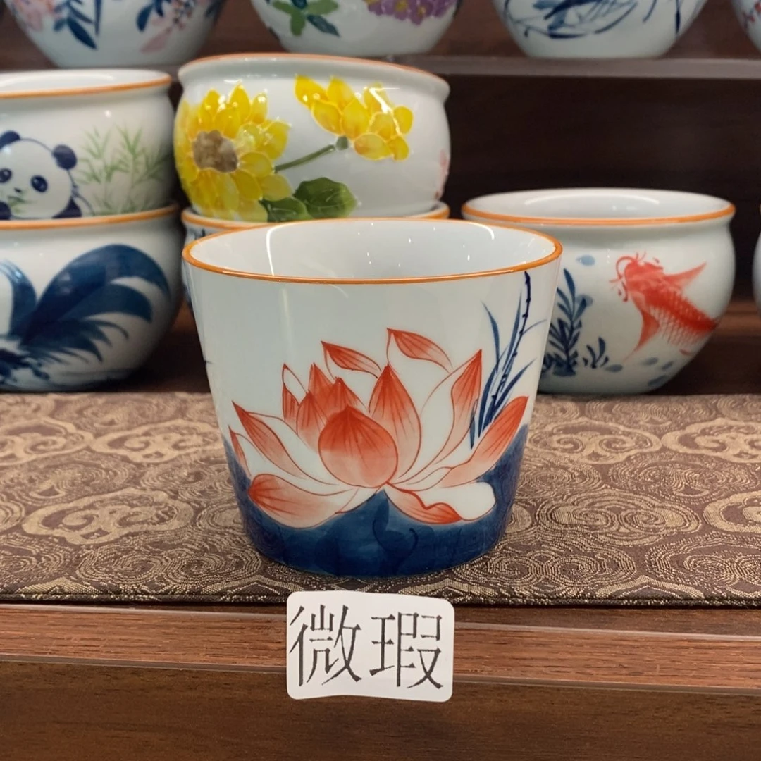 釉下彩老陶泥手工绘制