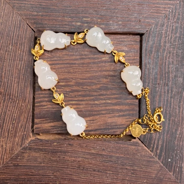 和田玉手链18k镶嵌NG013