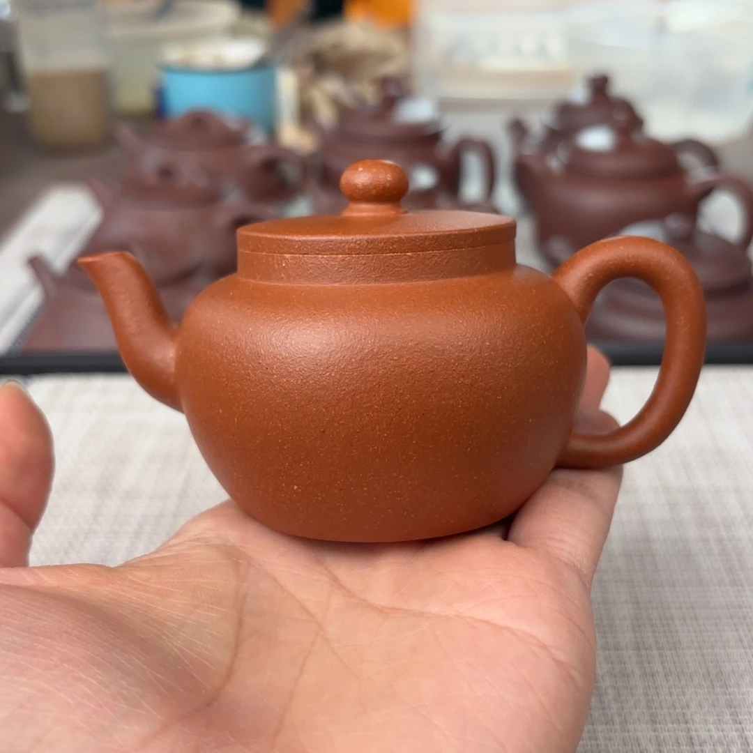 茶壶紫砂特价微瑕半手工红降坡平盖莲子壶140cc
