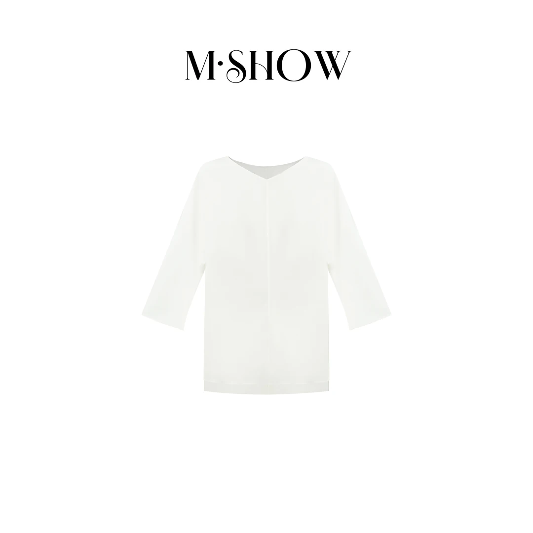 【重磅真丝】100%桑蚕丝26姆米重绉砂洗女士真丝短袖衬衫5158C