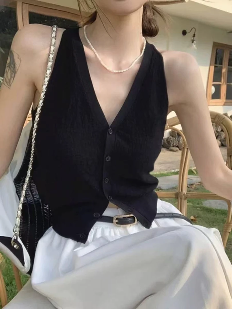 B【001-200】编码休闲风修身修身型通勤背心吊带夏季气质多巴胺穿搭