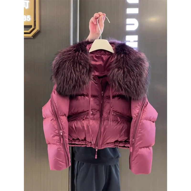 冬季高级感毛领棉服女2025新款高端气百搭质爆款加厚保暖短款外套