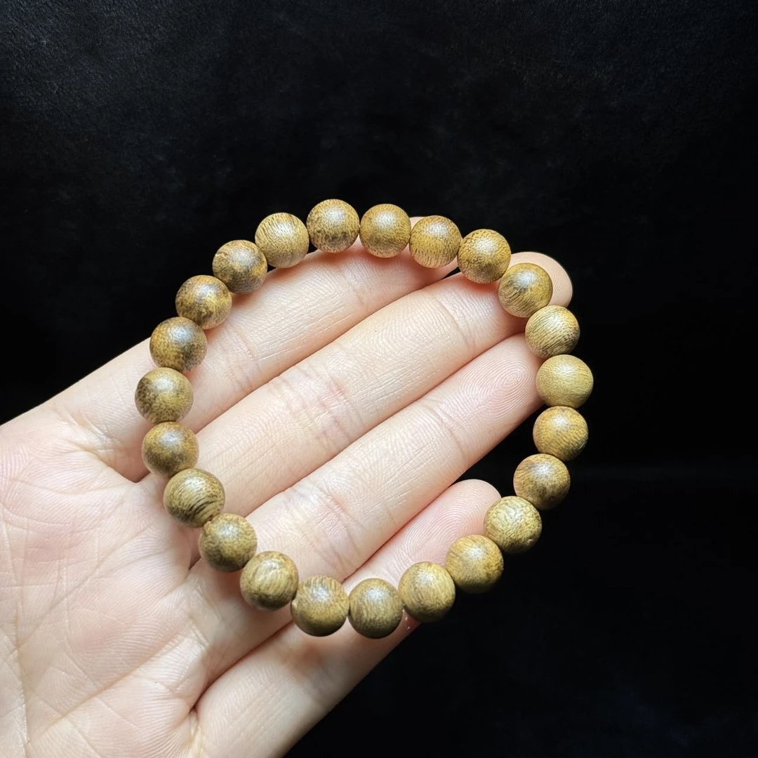 沉香【老胡严选】30 G31555-沉香圆珠单圈手串-尺寸8mm