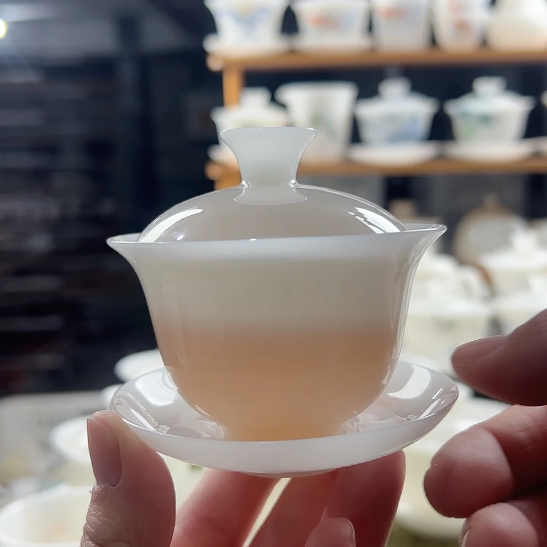 璞玉釉烧盖碗满容90ml