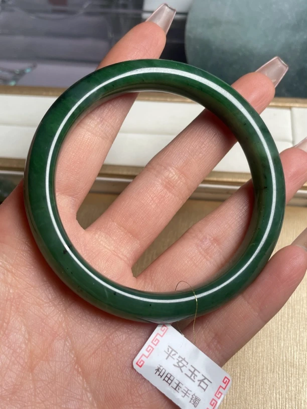 纯天然和田碧玉手镯