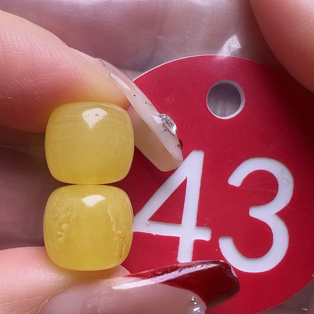 裸石蜜蜡未镶嵌微瑕10mm鸡油黄老型