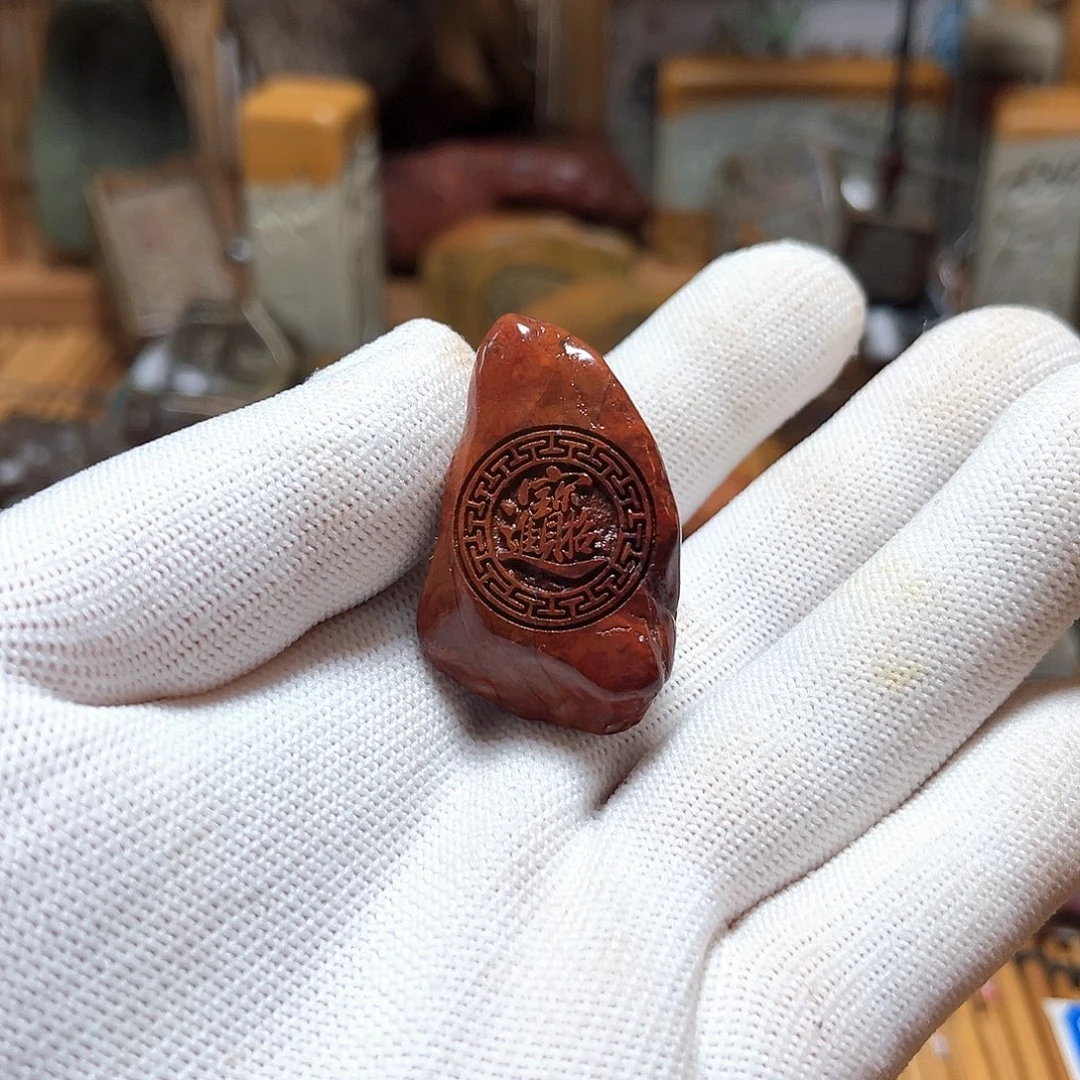 原石雕刻脖挂，手把件