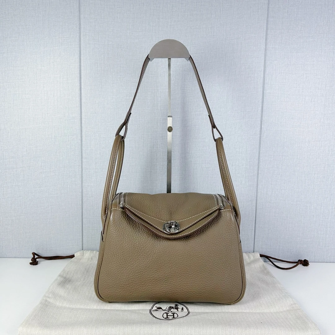 99新 Hermes/爱马仕 大象灰银扣lindy26 D刻