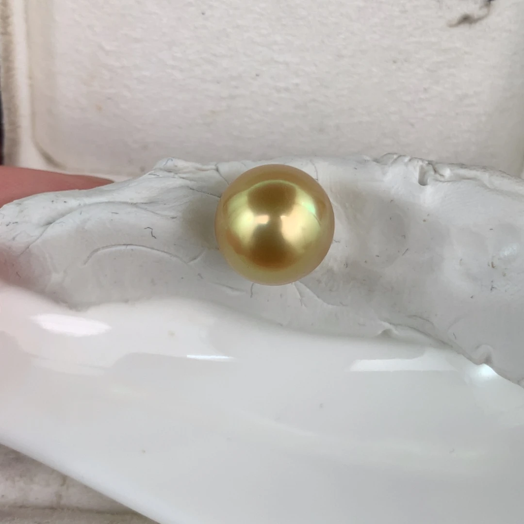 粉****未镶嵌裸珠定制海水珍珠金珠11-12