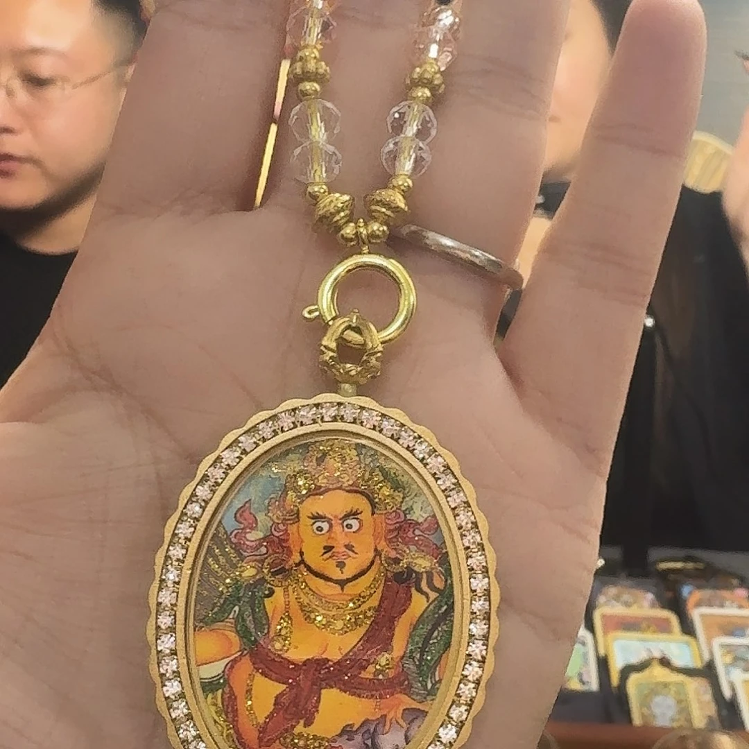 铁合金花岗石黄老板唐卡吊坠