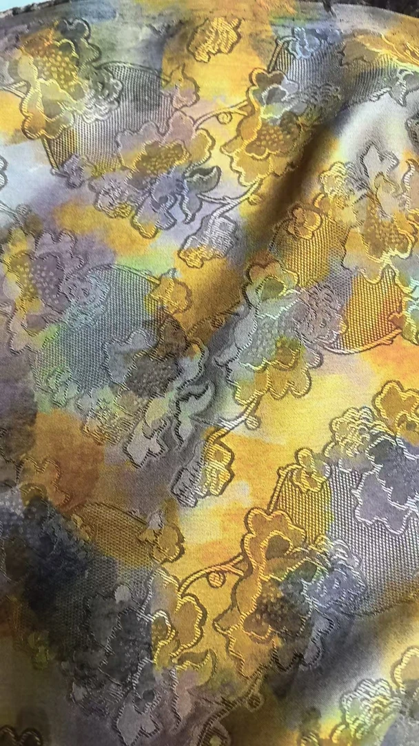 角萝  油墨黄   新中式高清数码印花