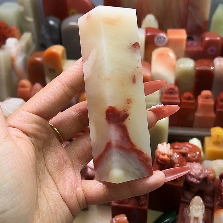 寿山石印石奔跑的火炬