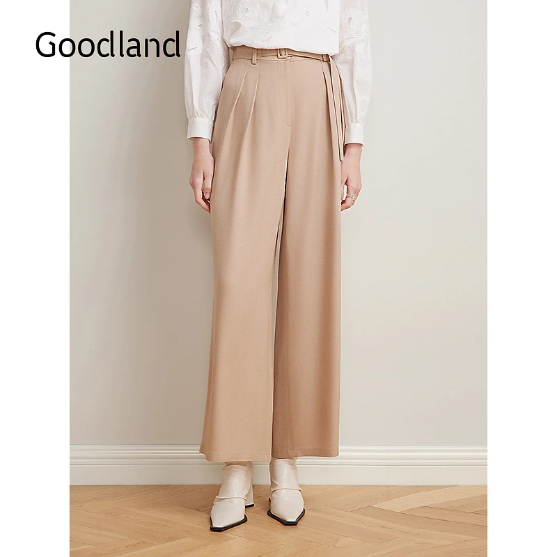 【醋酸系列】Goodland美地2025春季新款垂感显瘦直筒裤休闲裤