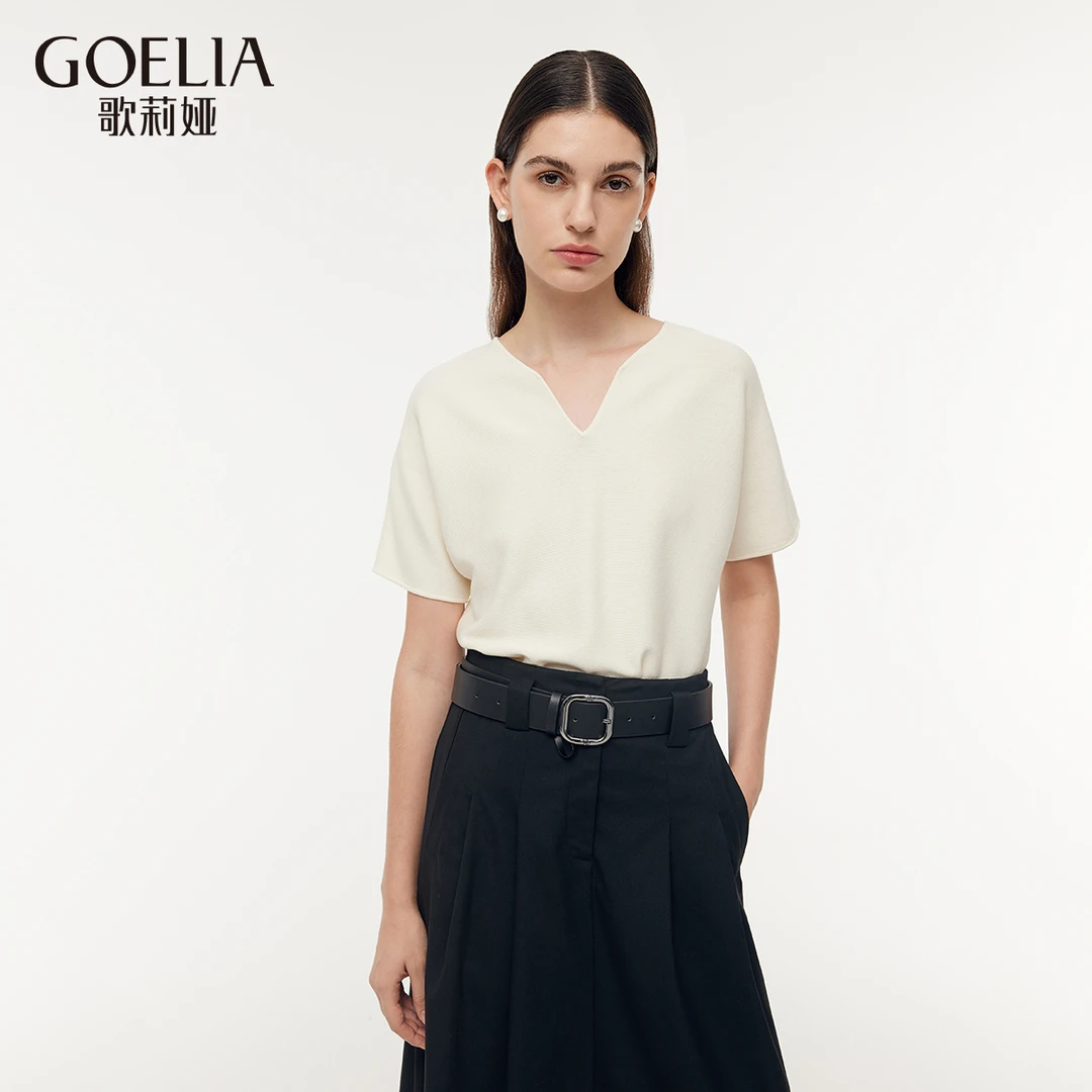 【首降】商场同款新品歌莉娅针织衫春季天丝连袖套头衫1E3C5H080