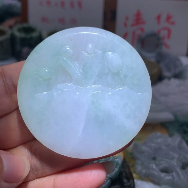 翡翠未镶嵌颈饰 保真天然A货翡翠