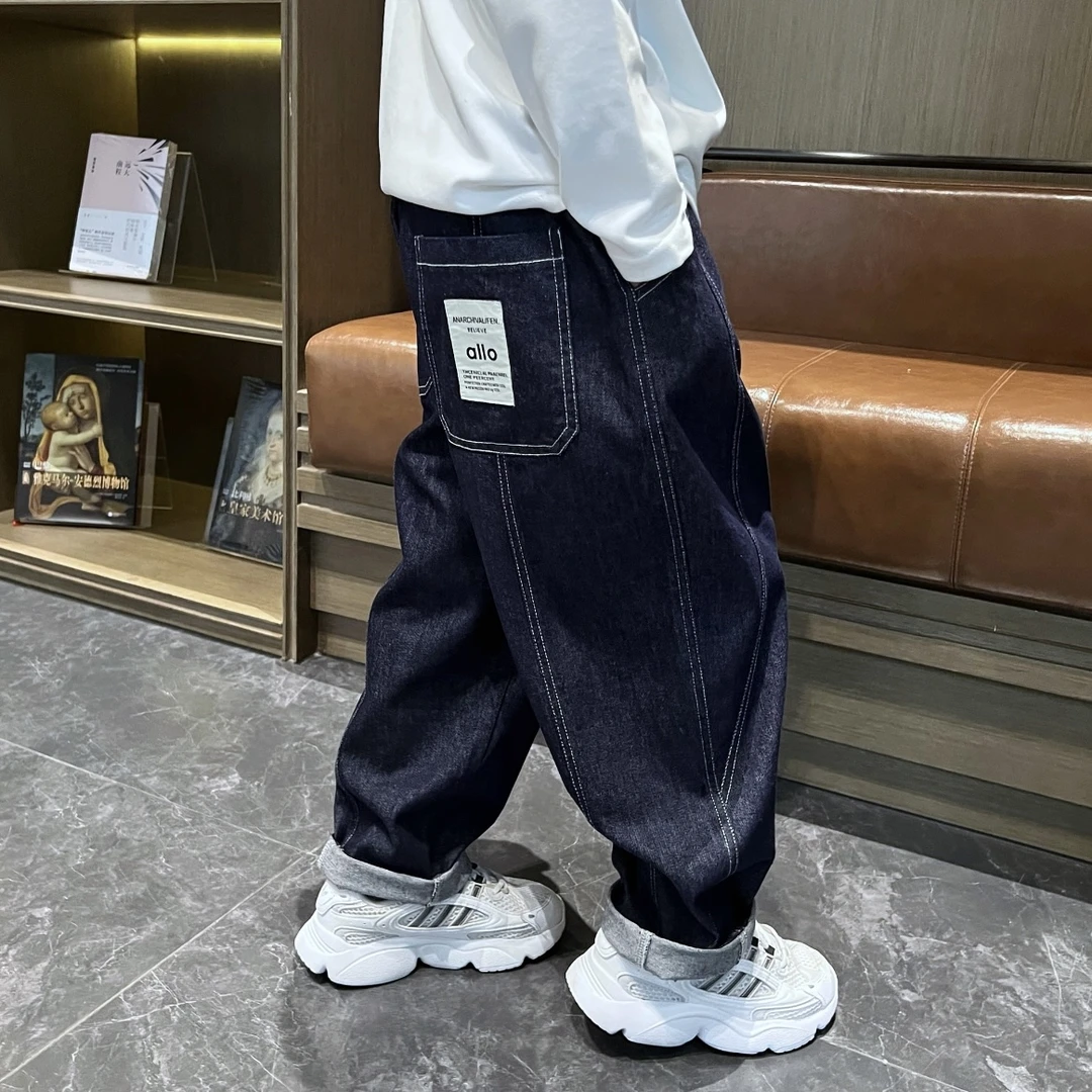 男童春秋百搭牛仔裤2025新款中大童休闲帅气宽松童裤男孩秋季童装