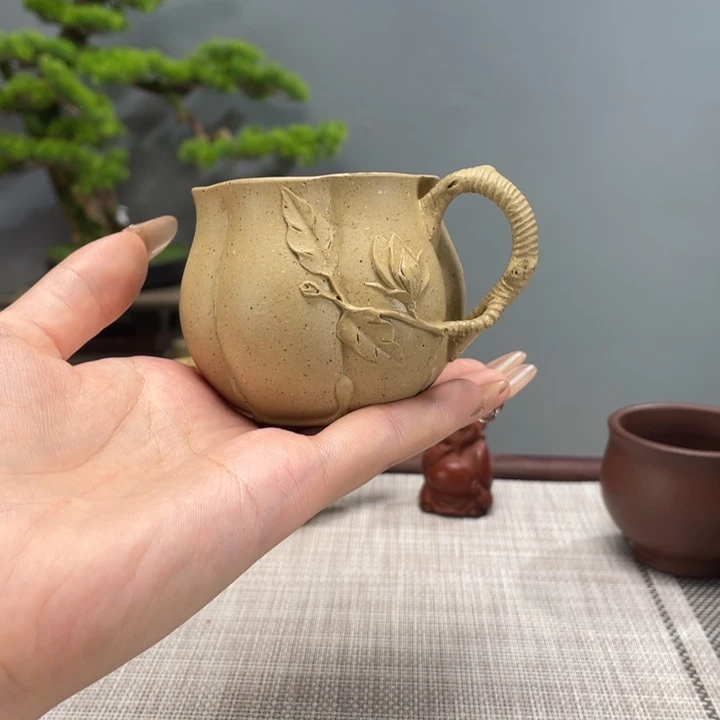 明***总茶杯紫砂南瓜杯本绿