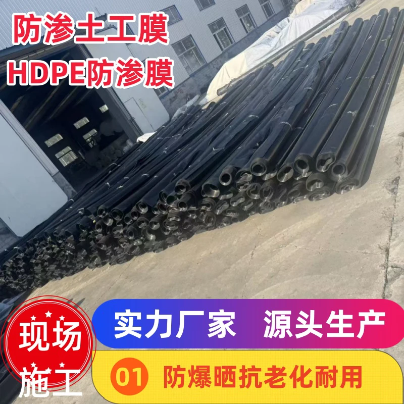 hdpe土工膜鱼塘防渗膜人工湖蓄水池专用防水布黑色沼气池土工膜