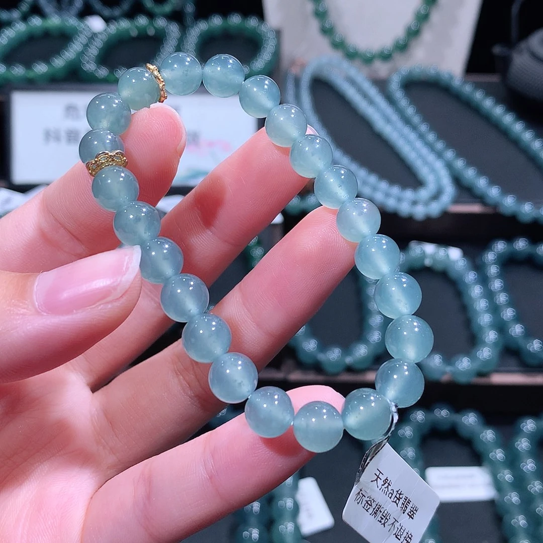 未镶嵌手链翡翠用****7天然a货翡翠手串