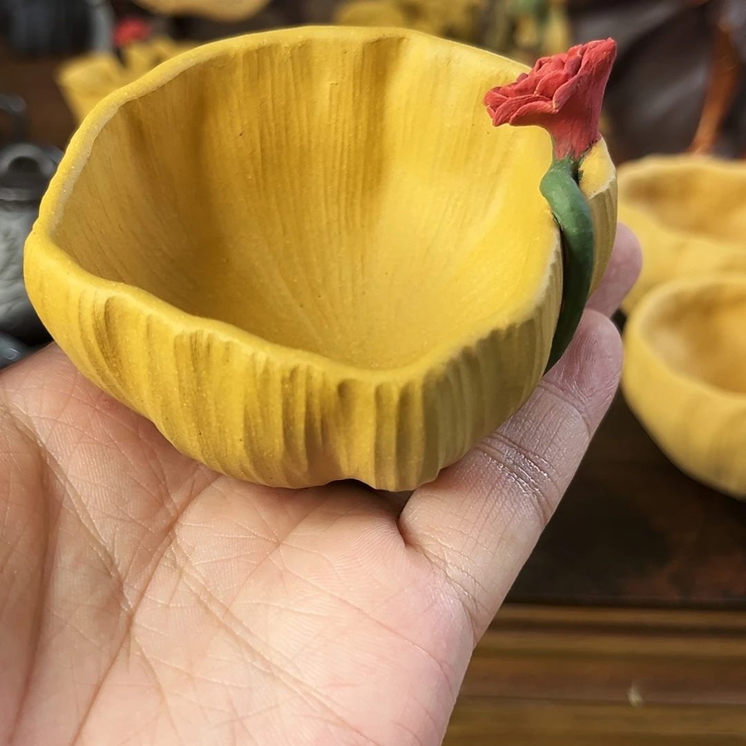 萬***K茶杯紫砂莲花主人杯精工全手工