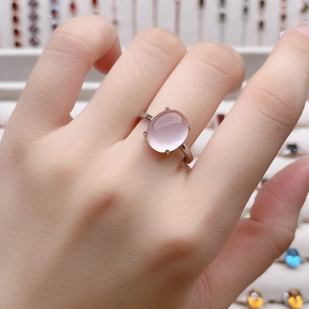 发饰银S925镶嵌芙蓉石开口