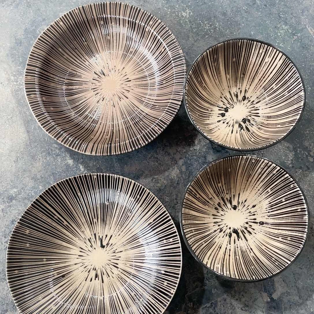 美浓烧黑色四件套