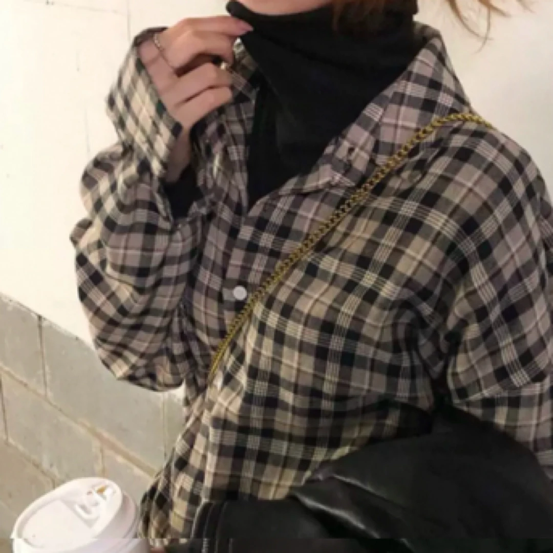 春款麻棉格子衬衣