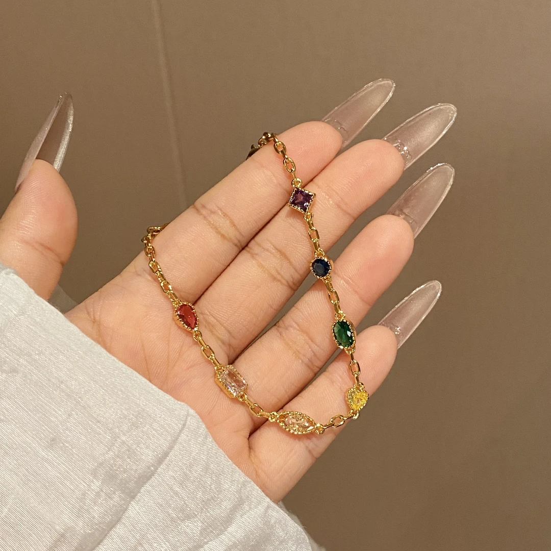 铜合金合成锆石手链 简约轻奢千金高级感手链A2383